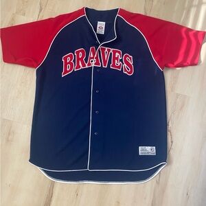 Braves m Baseball Jersey - Red and Blue